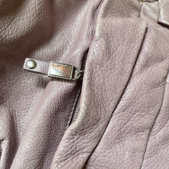 Elliott Lucca Purple Grained Leather Hobo Bag - Picture 9 of 12
